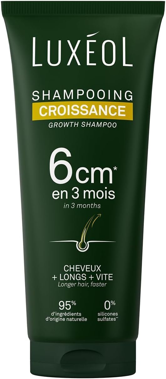 Shampoing Croissance - Pousse de 6cm en 3 Mois* - Des Cheveux Plus Longs Plus Vite - Cliniquement Prouvé - Formule d'Origine Naturelle - Huile de Ricin, Amla & Ginseng(3) - 200 ml