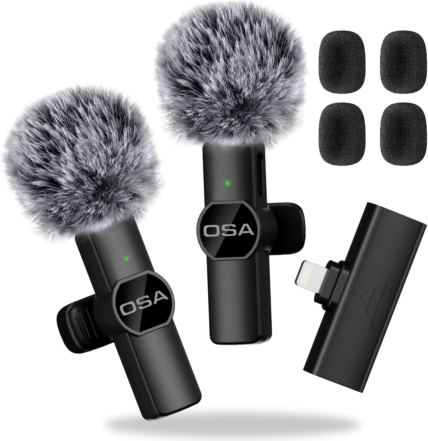 Lavalier Lot de 2 Mini Microphones d'enregistrement sans Fil pour Enregistrement vidéo pour iPhone, Microphone sans Fil pour Youtube/Interview/Vlog (pour iPhone 14 et Plus)
