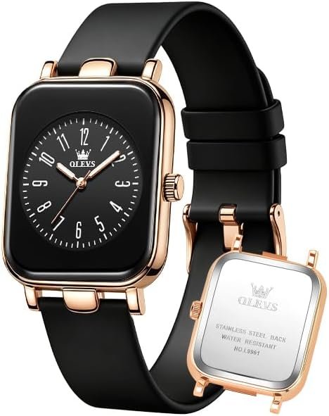 OLEVS Watch for Women Casual Fashion Silicone Strap Elegant Dress Dainty Quartz Waterproof Watches Easy Read