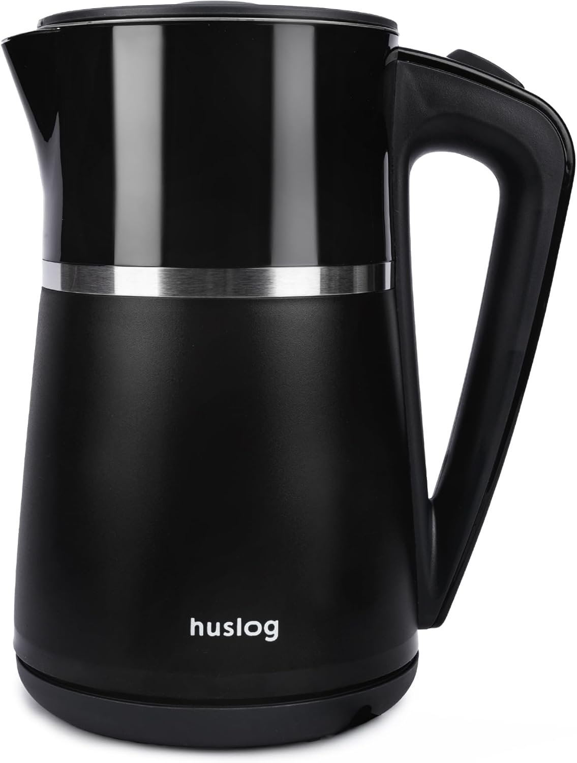 Bouilloire Électrique 1,7L, 2200W, Double Paroi Isolante, Ébullition Rapide et Silencieuse, Arrêt Automatique, Sans Fil avec Base 360°, Couvercle Amovible, Bec Verseur Précis, Noir