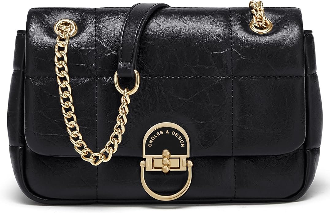 Cnoles Crossbody Bags for Women Fashion Leather Shoulder Bag with Chain Strap Trendy Clutch Purse Satchel Purse Handbag