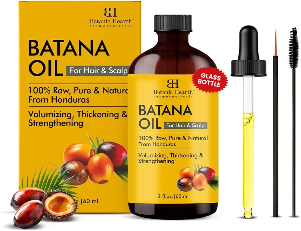 Huile De Batana Pour La Pousse Des Cheveux | 100% Pure Et Naturelle Du Honduras | Batana Oil Fortifie, Épaissit Et Répare Les Cheveux Secs Et Abimés | 60 MI (2FI Oz)