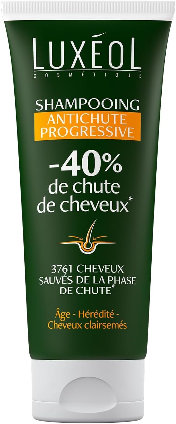 Shampooing Antichute Progressive - Réduit Chute De Cheveux de 40%* - Âge, Hérédité, Cheveux Clairsemés - 96% Ingrédients Origine Naturelle - Volume & Résistance - Fabriqué En France - 200ml