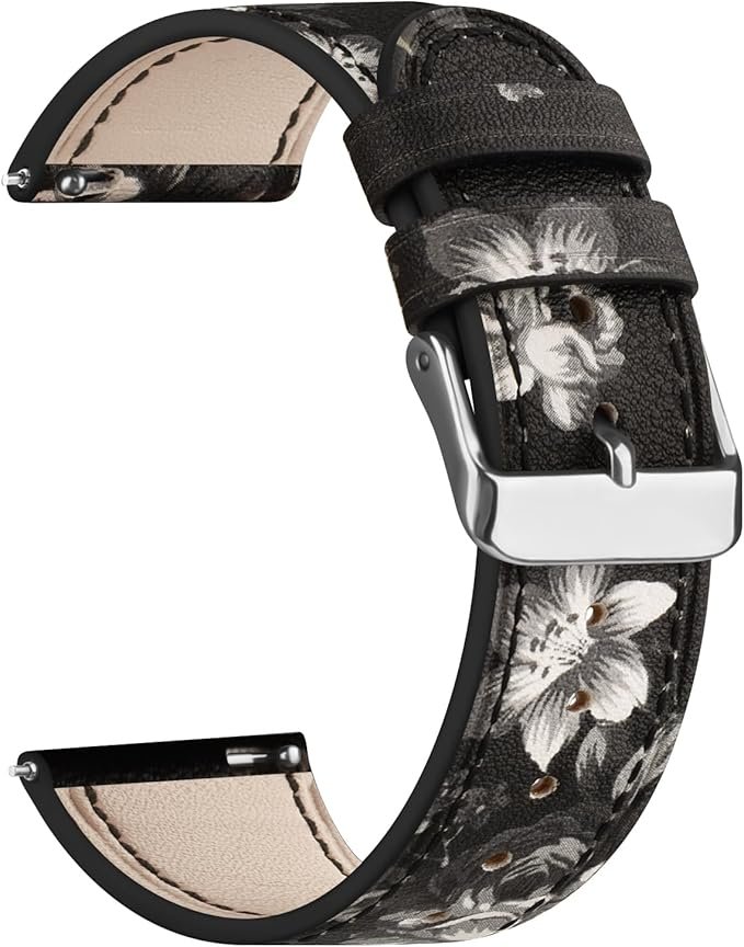 Bracelet pour 22mm 20mm 18mm Femme Homme, Bracelet de remplacement en Cuir à Dégagement Rapide pour Montre Intelligente Samsung Galaxy/Huawei/Fossil