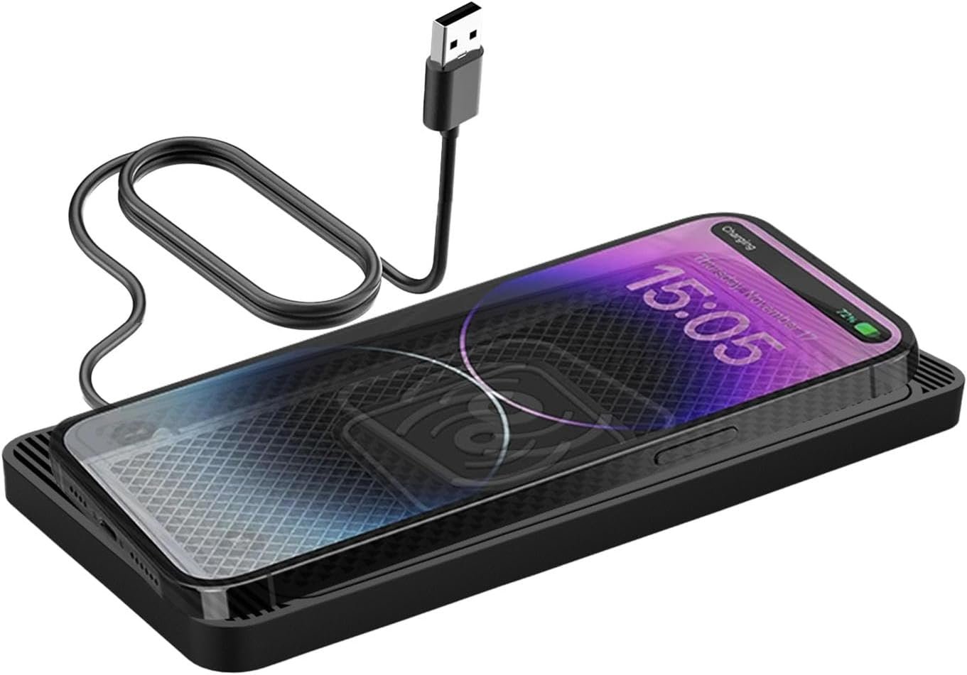 Chargeur de téléphone sans fil pour voiture, chargeur de voiture | Chargeur de voiture sans fil 15 W magnétique - Tapis de chargement de téléphone