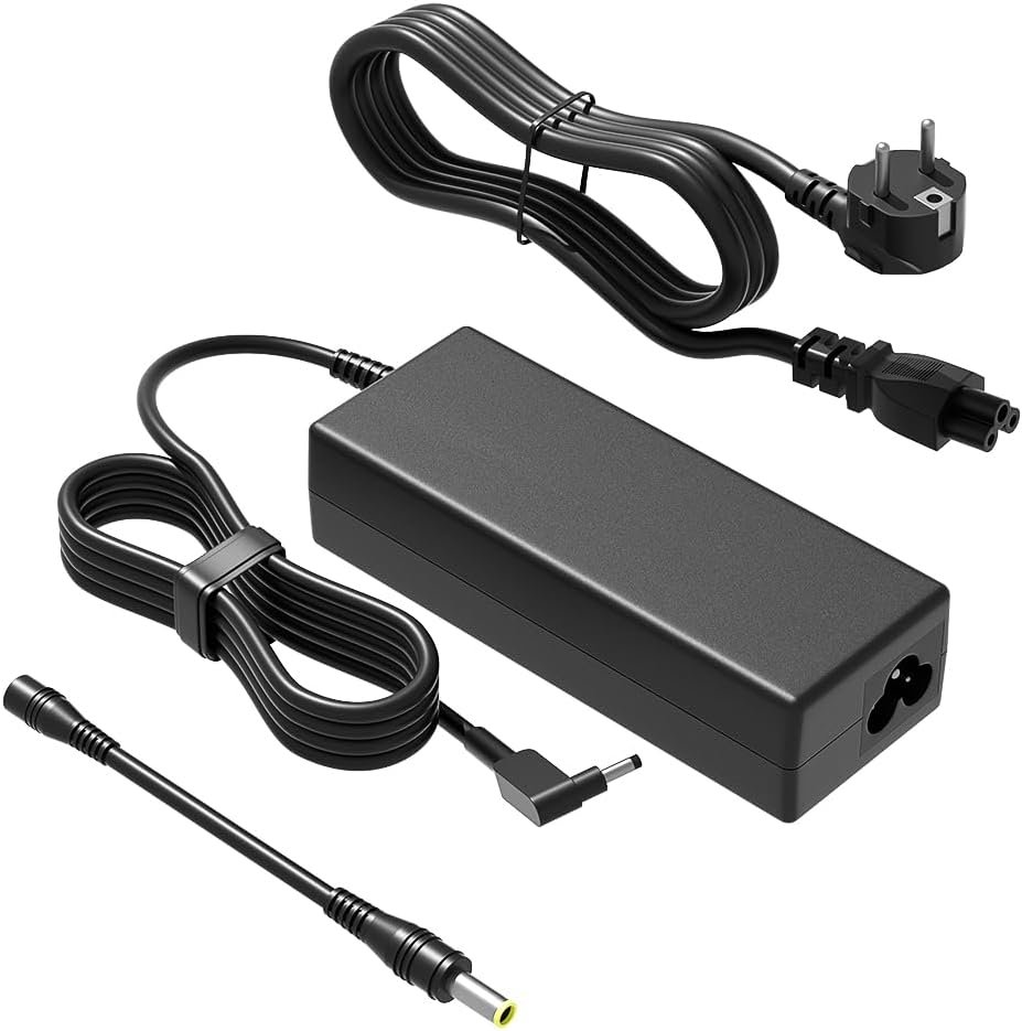 Chargeur secteur 45W/65W compatible avec Acer TravelMate Spin P4, P2, P6, B3, B1, X5, X3, TMP414, TMP416, P455-M, P214, P215, B311 et Extensa 15 EX215 – Compatible avec les modèles N16Q1, N16Q9, N16Q15, N18P4, N18P5, N18P6 et N19Q7