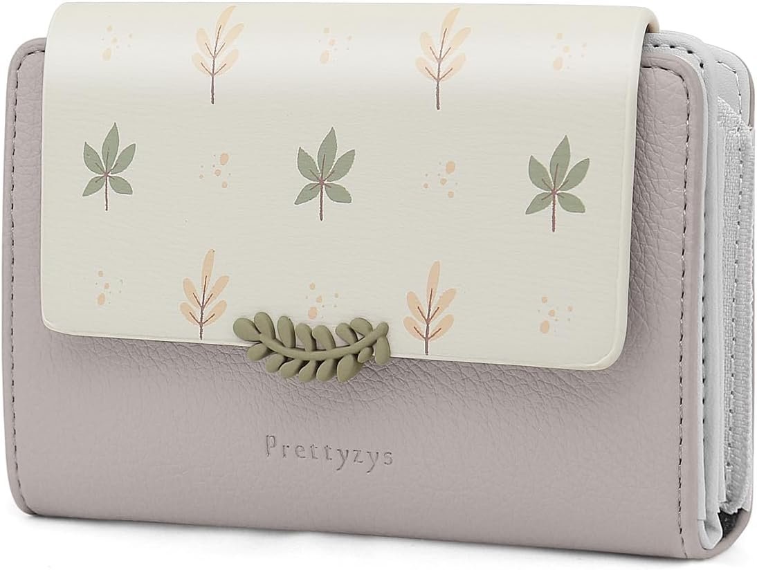 Portefeuille Femme en Cuir PU Porte Monnaie Femme Petit Format Porte Feuilles pour Femme avec 10 Porte Carte, Porte-Feuille Femmes Zippé Pochette à Monnaie