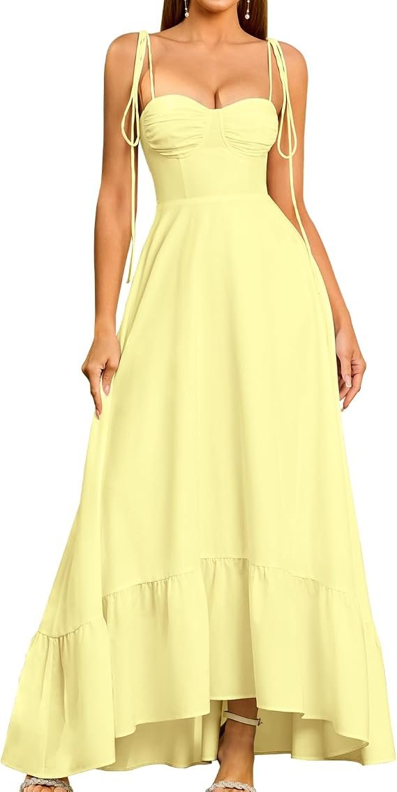 Femmes Summer Corset Wedding Guest Maxi Flowy A Line Milkmaid Robe