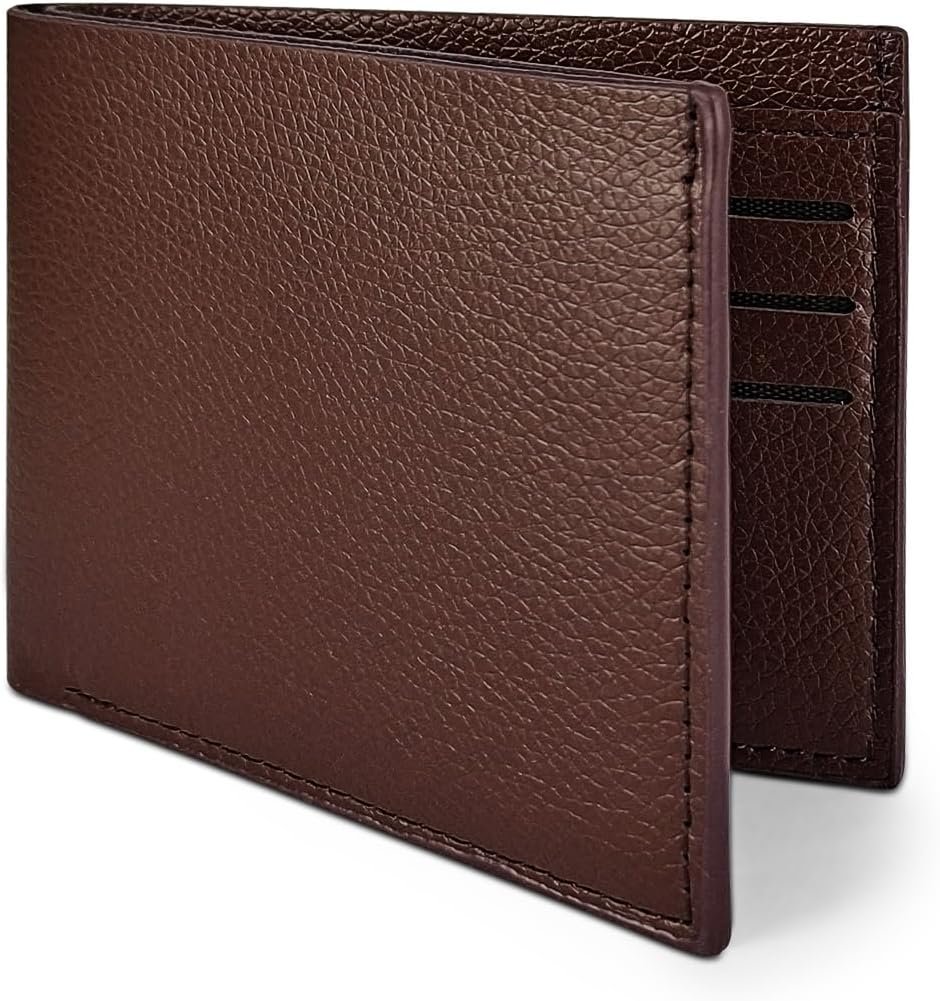Portefeuille fin en cuir synthétique pour homme et garçon, portefeuille léger pour le travail, le shopping, les voyages, café, Décontracté