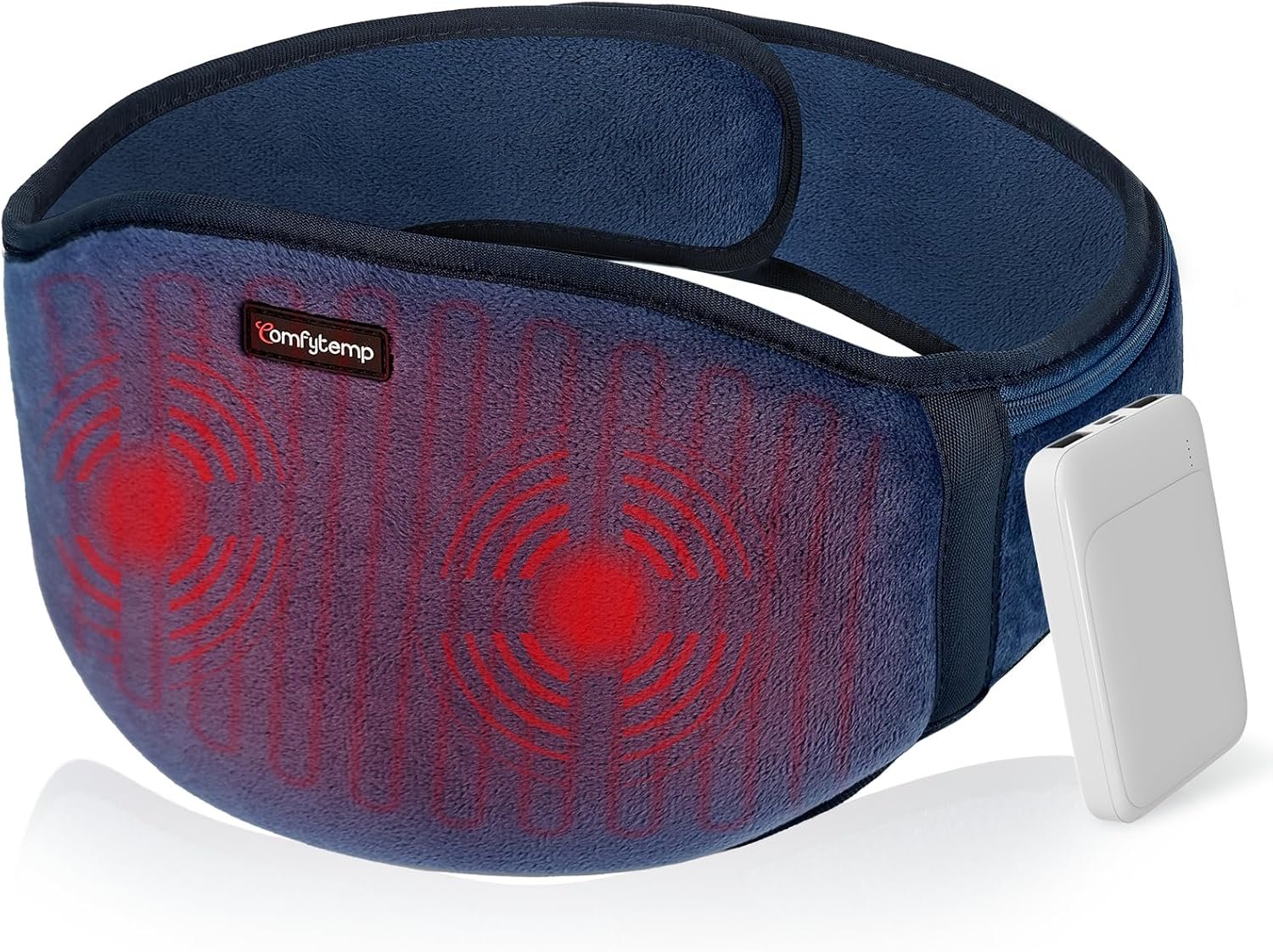 Ceinture Chauffante Lombaire sans Fil avec Massage Vibrant,3 Niveaux de Température & 3 Modes de Massage, Ceinture Dos Chauffante pour Détendre les Dos, Arrêt Automatique, 18x147cm