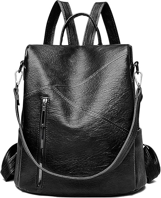 Sac à Dos Unisexe en Cuir de Grande Capacité, Sac à Dos Multifonction pour le Travail, le Shopping, la Randonnée