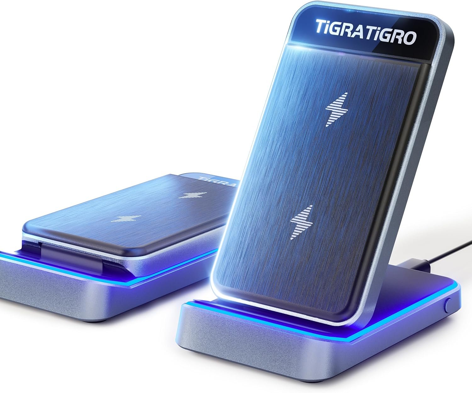 Chargeur sans Fil 15W - Induction Stand - Support de Charge Rapide Qi Pliable, Compatible iPhone 12-16/Samsung Galaxy - Design Élégant (Noir)