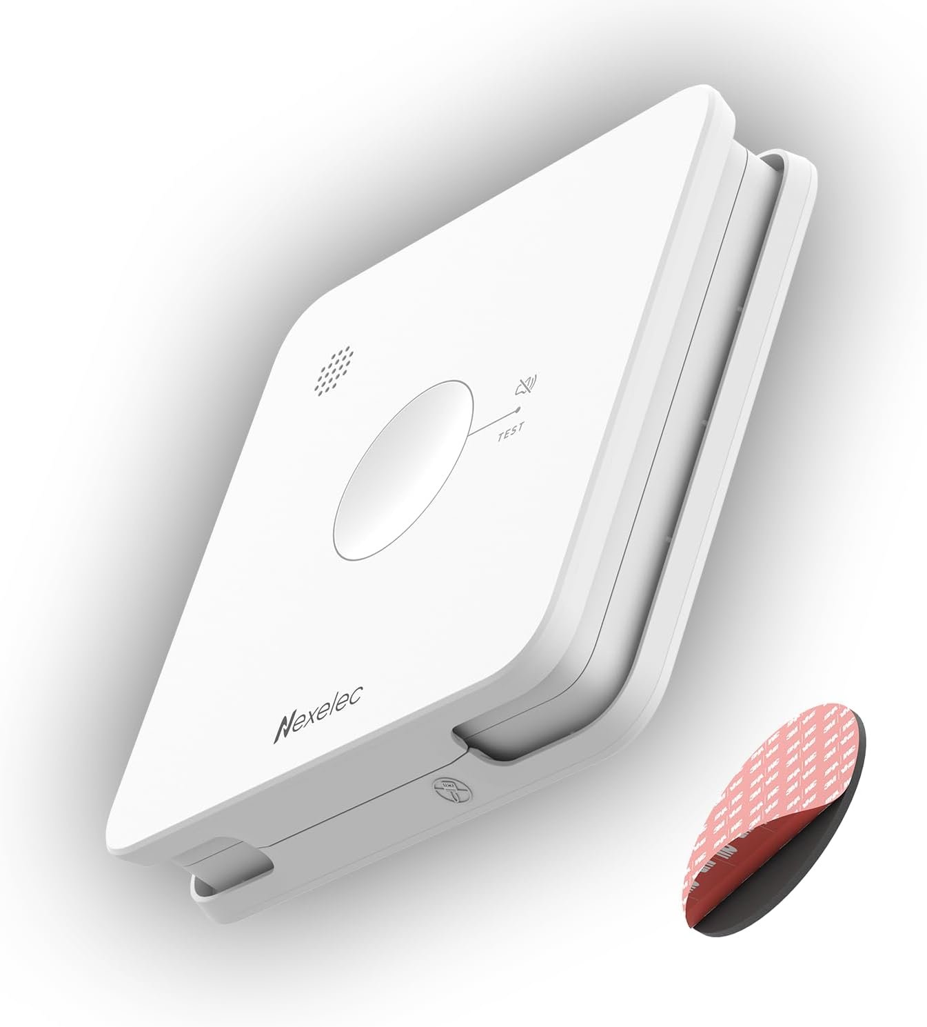 Détecteur de fumée INSAFE - Pile autonomie 10 Ans - Fixation adhésive homologuée - Design Moderne - Discret et Compact - Compatible Socle première génération 2015