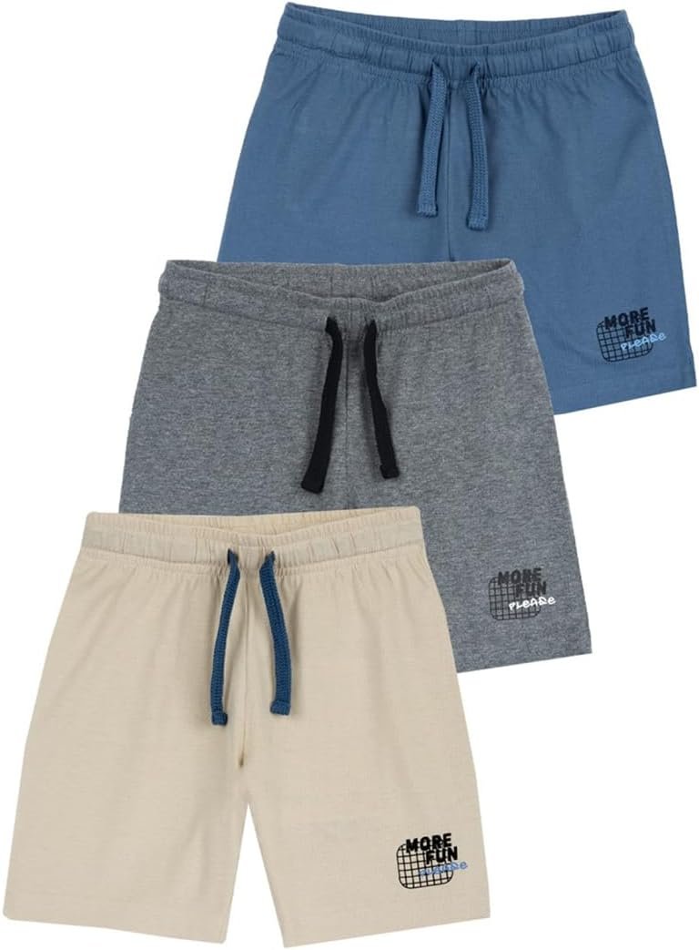 Ensemble de Shorts Enfant, Pantalons Courts en Coton, Vêtements Garçon, Designed in Italy (Lot de 3 shorts en coton)