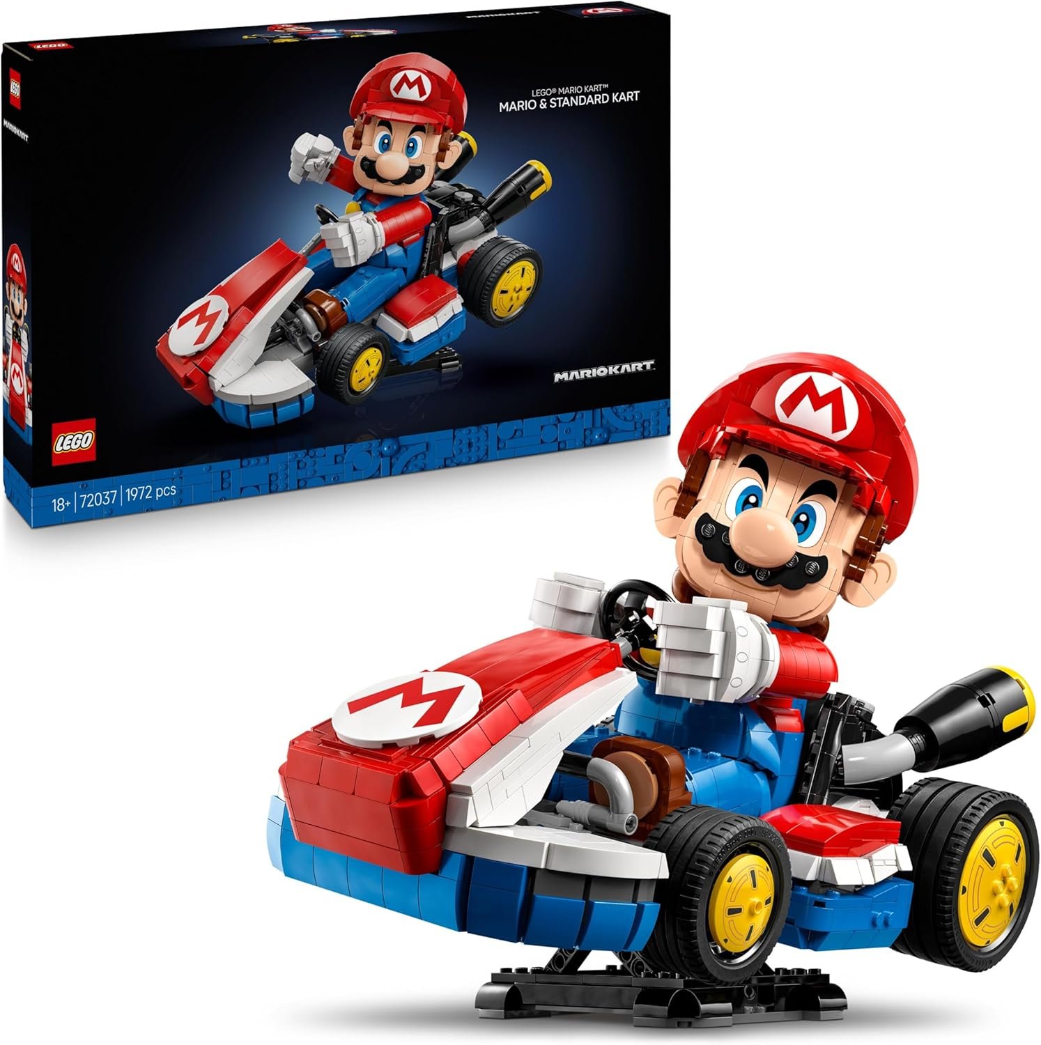LEGO Mario Kart - Mario Et Kart Standard - Figurine Collector De Personnage Nintendo - Maquette De Voiture à Construire pour Fans De Jeux Vidéo - Cadeau pour Adulte 72037
