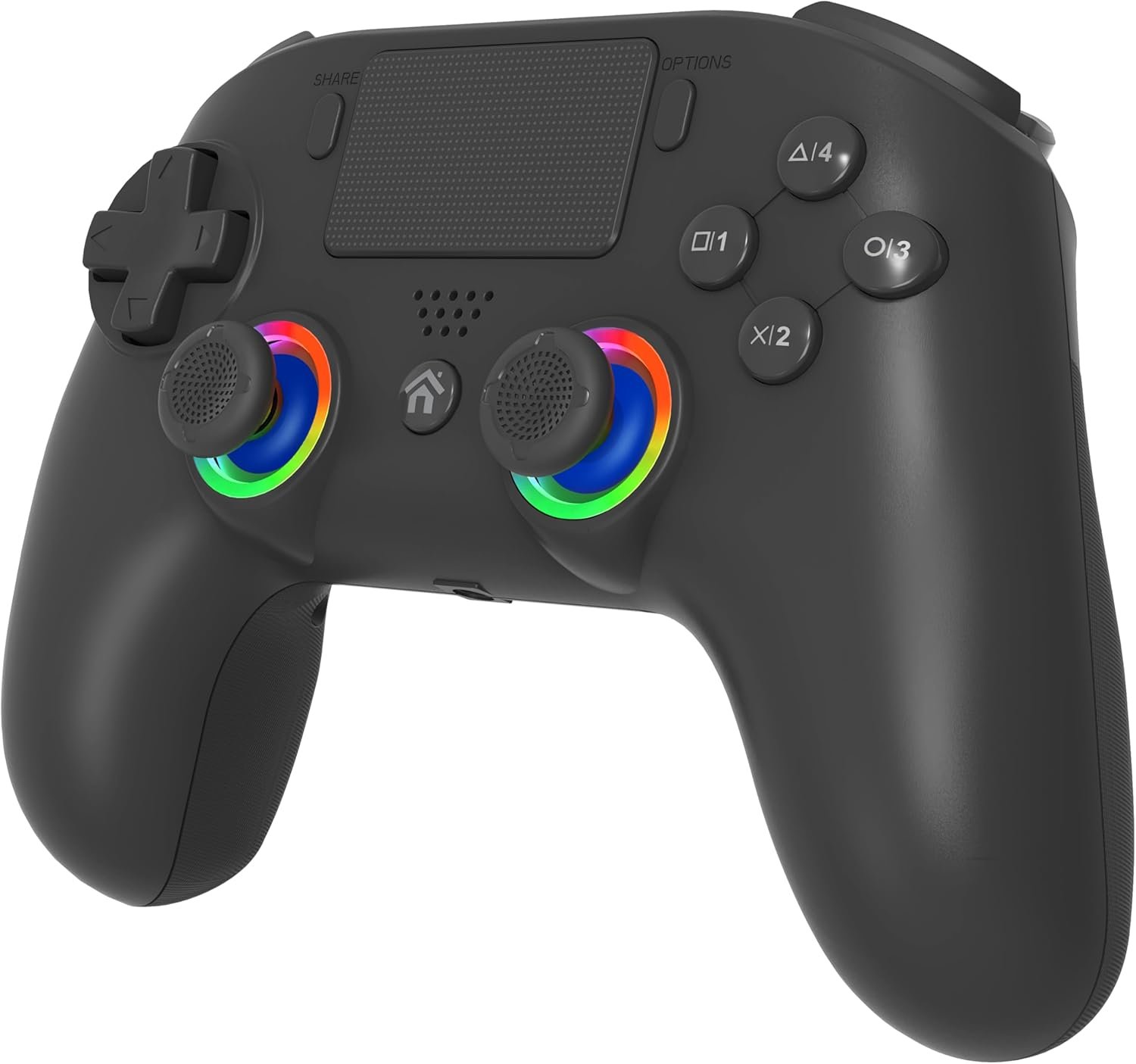 Subsonic - Manette LED sans Fil PS5 Noire avec Palettes et LED Programmables - Fonction Vibration et Pavé Tactile - Manette Gaming Compatible Playstation 5 et PC - Noire