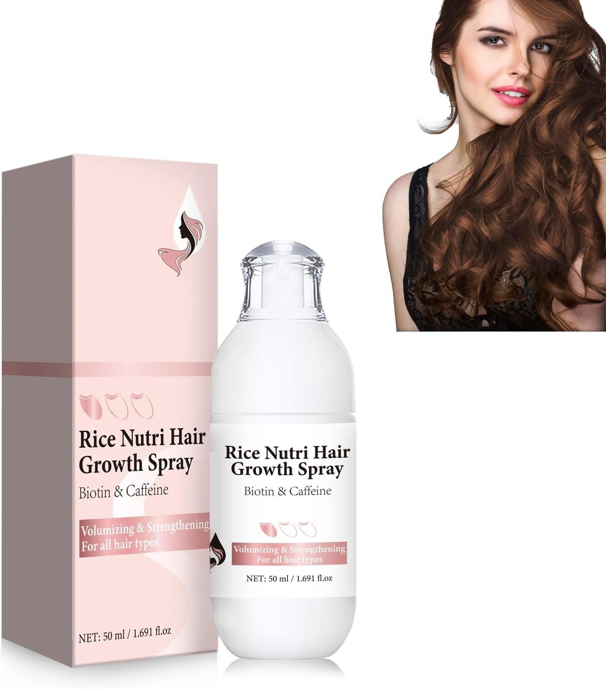 Spray Capillaire au riz, 50ml Spray de traitement du cuir chevelu au riz, Nourrir et hydrater les Cheveux, Renforçant le cuir Chevelu, shampoo
