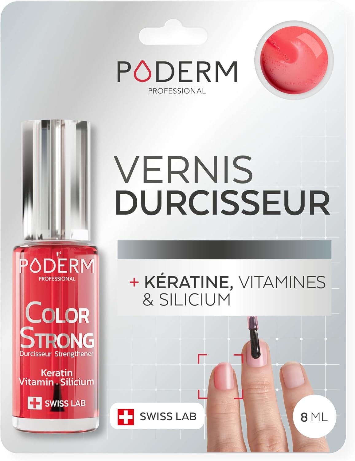 Vernis Durcisseur Ongles - Gloss Vitality | Répare et Renforce les Ongles Abîmés et Fragilisés par les Vernis Semi-Permanents | Biotine et Kératine Podologue en Suisse Multicolore