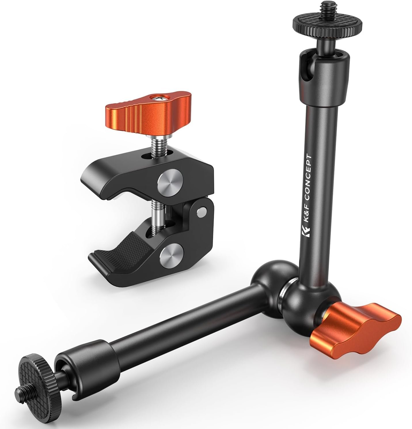 CONCEPT Bras Magique 9.8" avec Super Clamp, Vis 1/4" & 3/8" Magic Arm réglable pour moniteur, appareil photo, éclairage LED et microphone, charge max. 2 kg - MS32