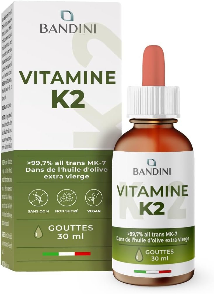 Vitamine K2 MK-7 200 µg par goutte | Teneur all-trans >99,7% MK7 Ménaquinone | Vitamine K2 30 ml (840 gouttes) en huile d'olive extra vierge | Ossature Normale | Végan, fortement dosé