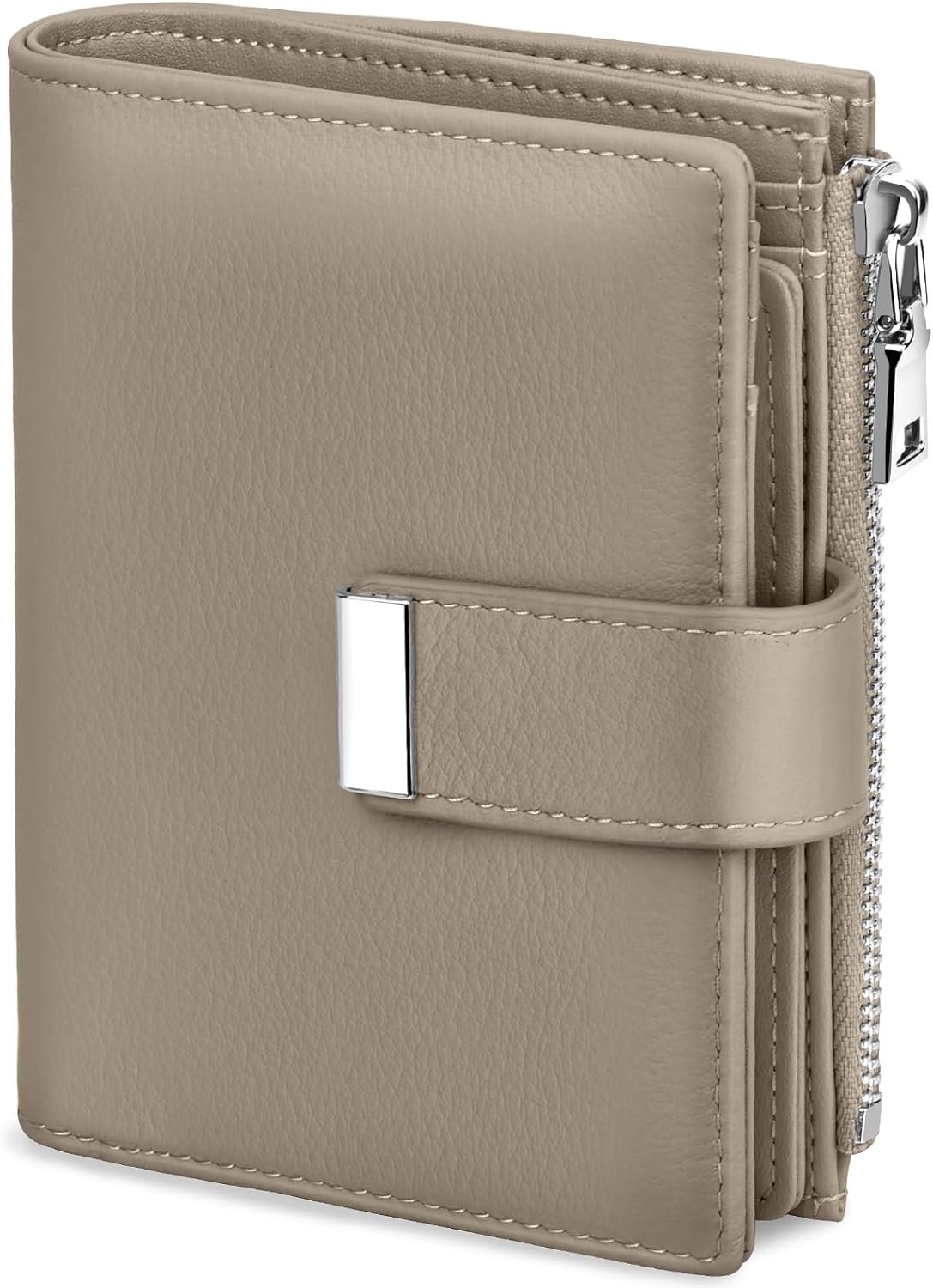 Portefeuille Femme en Cuir Petit Porte Monnaie Blocage RFID Antivol Portefeuilles Court Poche à Monnaie avec Fermeture Eclair, 12 Emplacements pour Cartes
