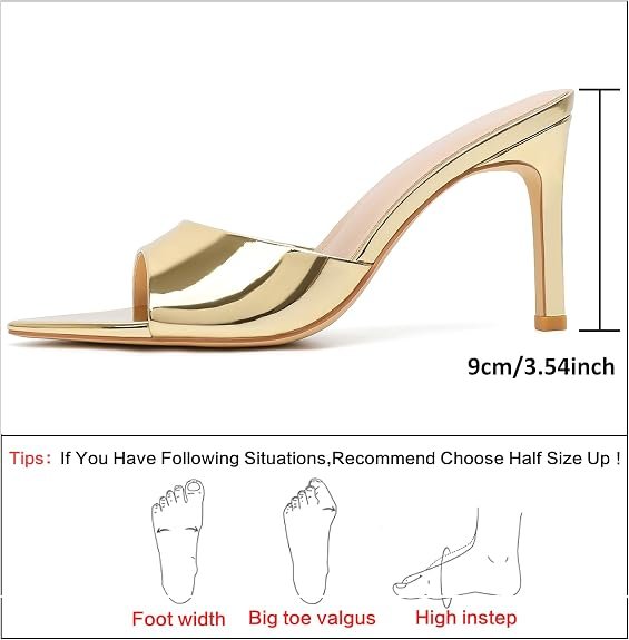 Women's Sandals Heels Mule High Heels Pointu Open Toe Sandals Sexy Slip sur talons d'été décontractés Party confortable Chaussures habillées