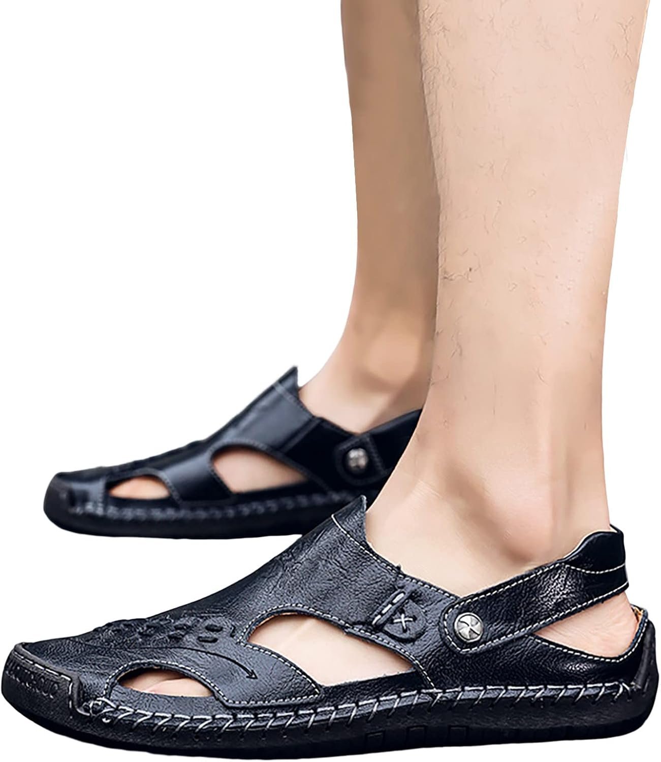 Sandales Homme Claquettes Hommes Cuir Claquette