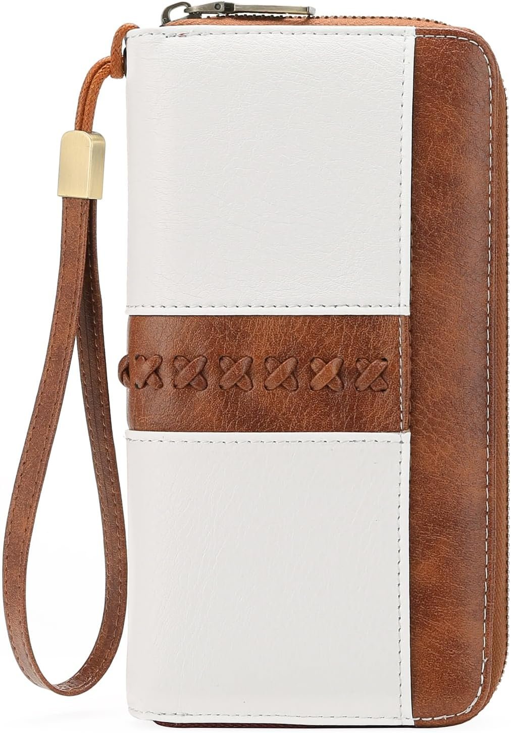 Portefeuille Femme Grande Capacite avec RFID Blocage Porte Monnaie Cuir Porte-chéquiers Longue Porte-Cartes pour 12 Cartes