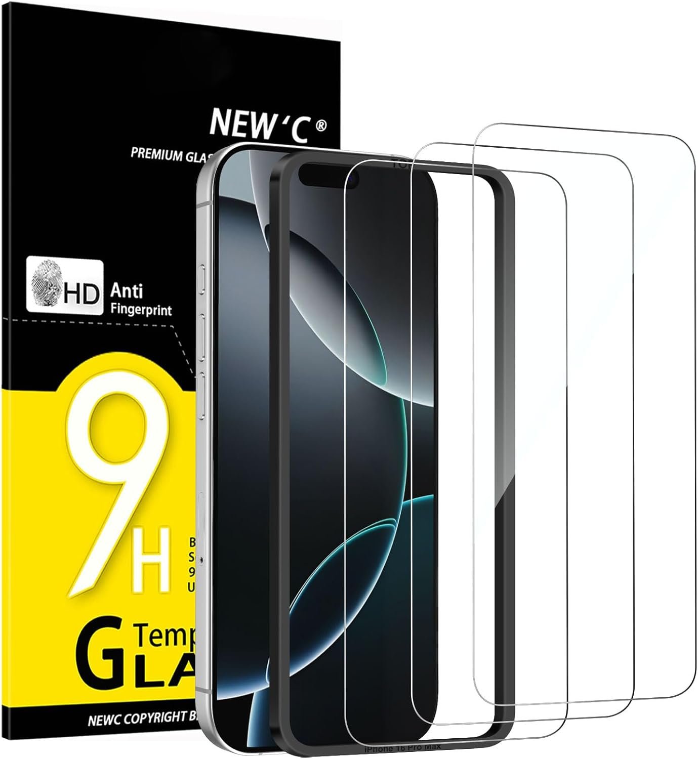 Lot de 3, Verre Trempé pour iPhone 17 Pro Max, iPhone 16 Pro Max (6,9″) Film en Protection écran efficace contre les Rayures - Ultra Résistant - HD Transparent - Outil d'installation facile