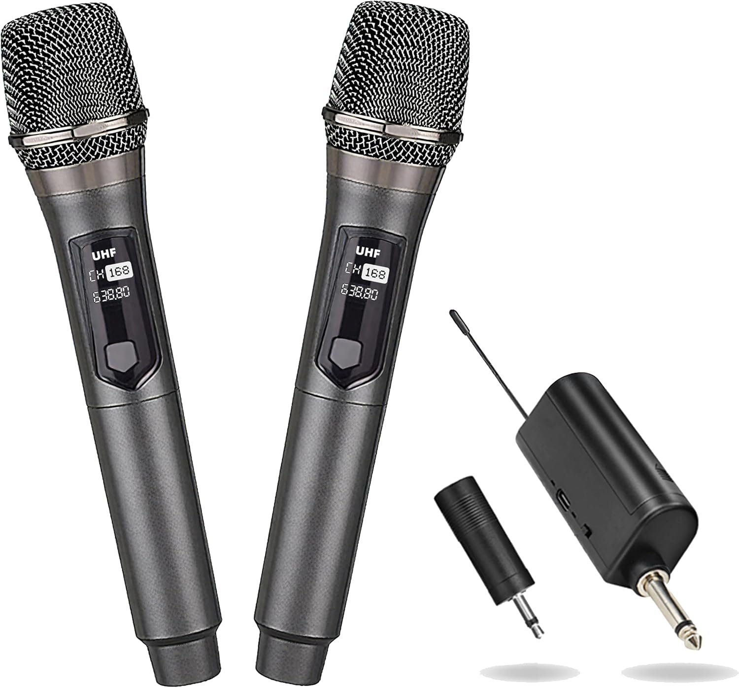 Système de microphone à main professionnel sans fil avec récepteur rechargeable et sortie de 3,5 mm, fonctionnement à fréquence fixe pour DJ, événements à l'église
