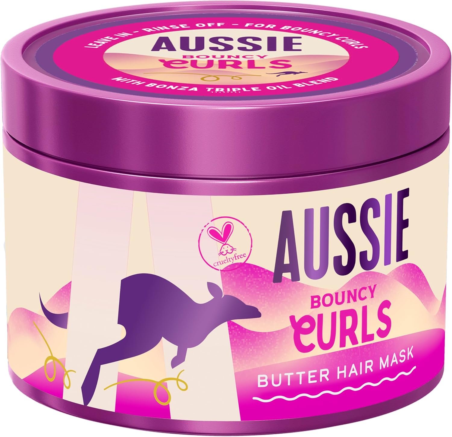 Bouncy Curls Beurre Masque Capillaire 500ml Pour Démêler, Nourrir et Hydrater en Profondeur les Cheveux Bouclés et Ondulés, Avec Huiles de Jojoba, Coco et Macadamia, Végane