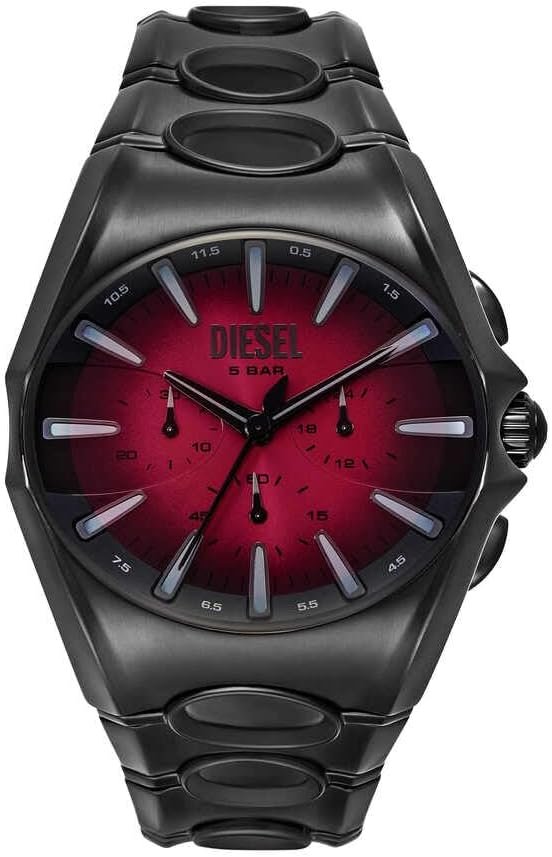 Diesel D Curve Montre Homme, Mouvement Chronographe Quartz avec Bracelet en Acier Inoxydable Cuir ou Silicone