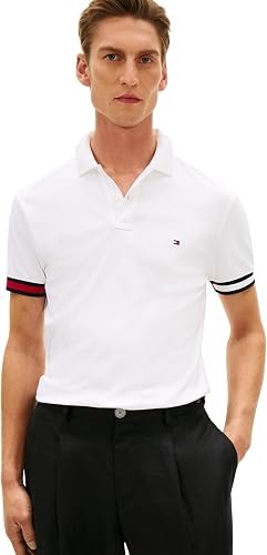 Tommy Hilfiger RWB Cuff Liquid Cotton Slim Polo Mw0mw42743 Polo S/S Homme