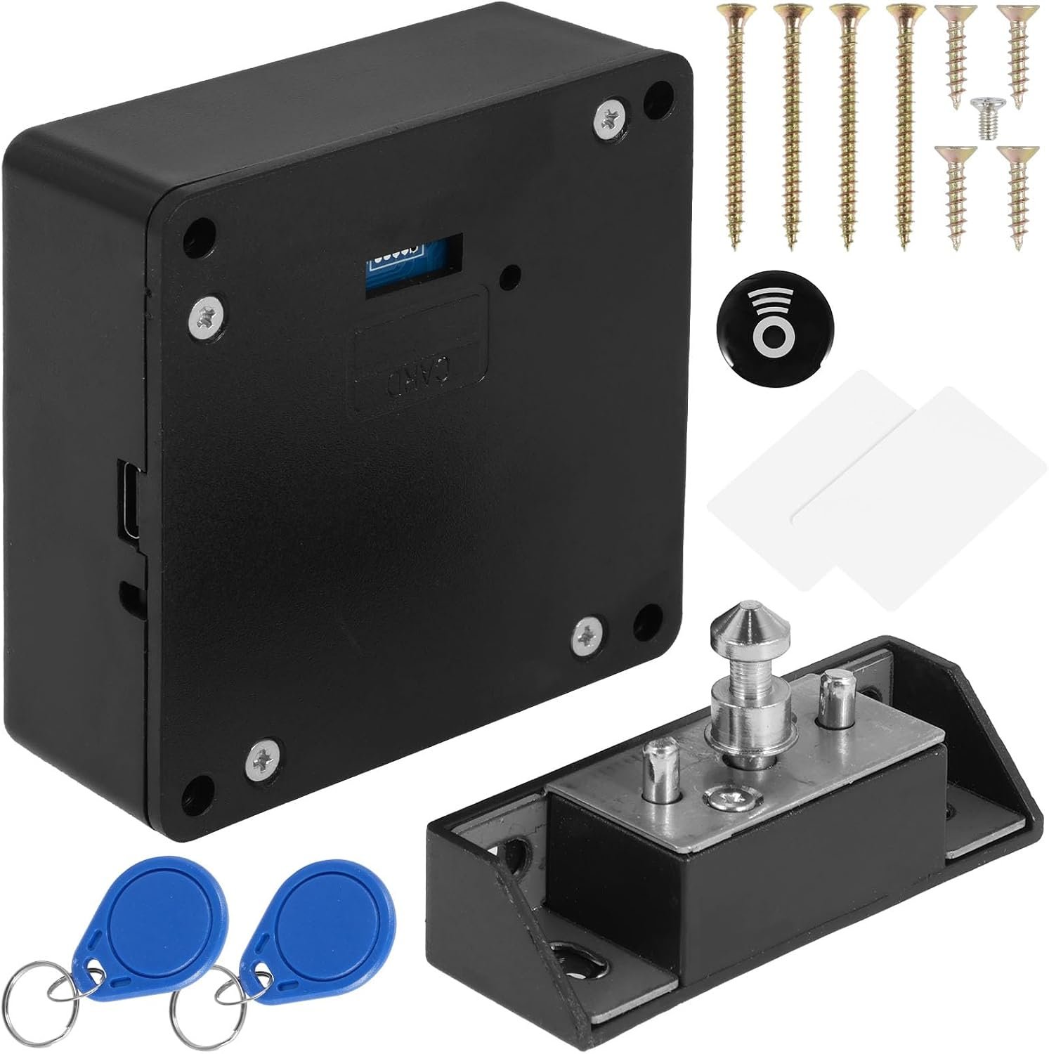 Serrure magnétique pour placard, serrure électrique cachée, avec 2 cartes RFID, programmable, NFC, pour armoires, tiroirs, casiers, coffre-forts