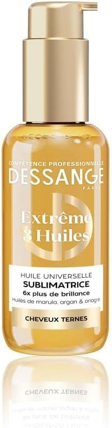 Huile Cheveux Universelle Sublimatrice Extrême 3 Huiles - Formule Enrichie En Huiles De Marula, D’Argan & D'Onagre - Nourrit, Protège, Répare - Pour Cheveux Ternes - 110ml
