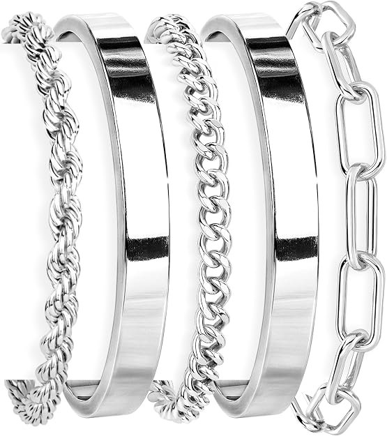 Ensemble de poignets en argent