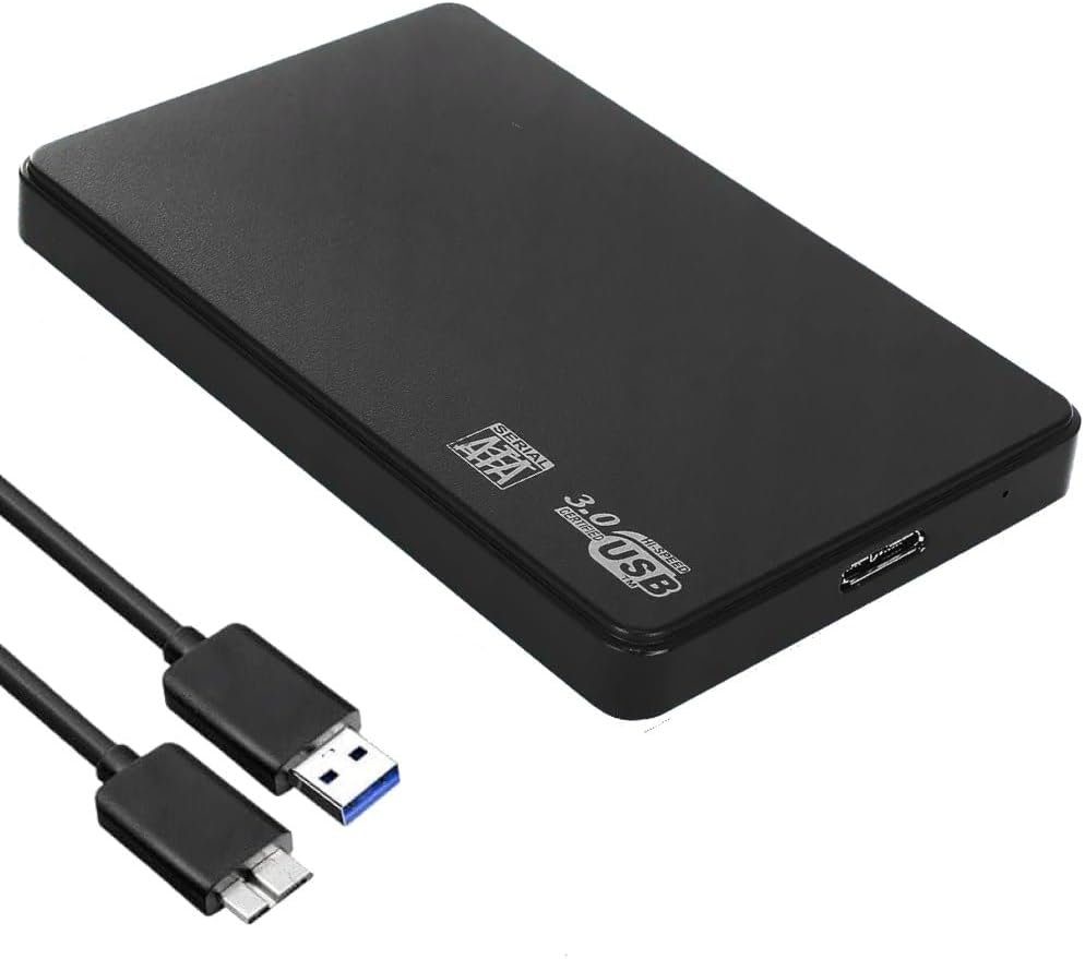 Boîtier Disque Dur Externe 2,5" SATA USB 3.0, boitier Externe HDD SSD Compatible Disque Dur 2.5 Pouces SATA SSD/HDD, Vitesse 5Gbps, UASP, pour PC, Ordinateur Portable, PS4, Xbox, Noir