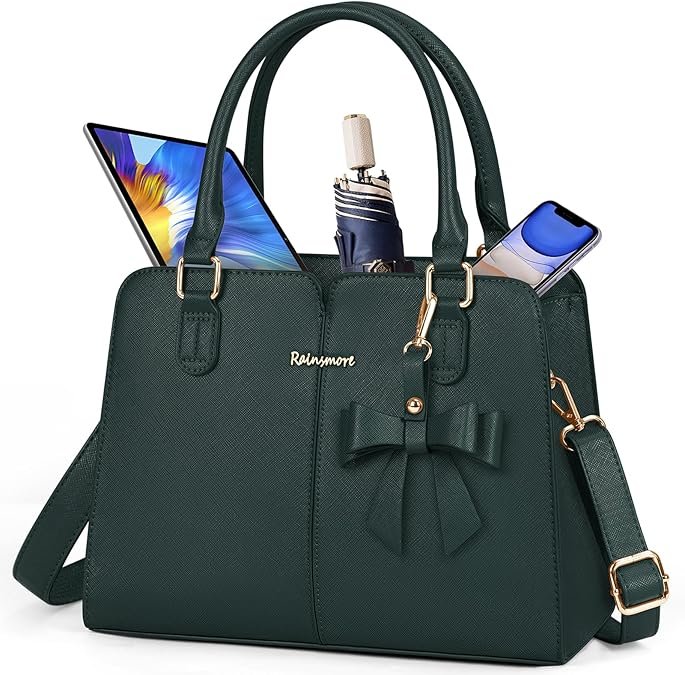 Sac à Main Femme Cuir Sac à Main Portés Sacs Bandoulière Universitaire Imperméable avec Poche Antivol Sacs Fourre Tout avec Arc pour Travail Shopping École Voyage