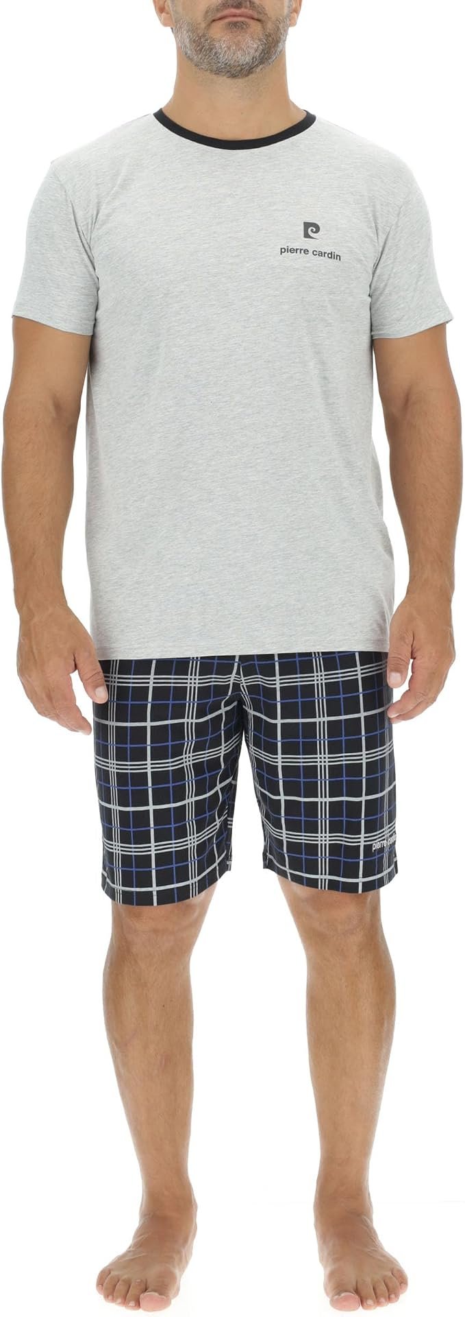 Pierre Cardin Underwear Pyjama Homme Court 100% Coton, Vêtements de Nuit Homme, Ensemble T-Shirt et Short