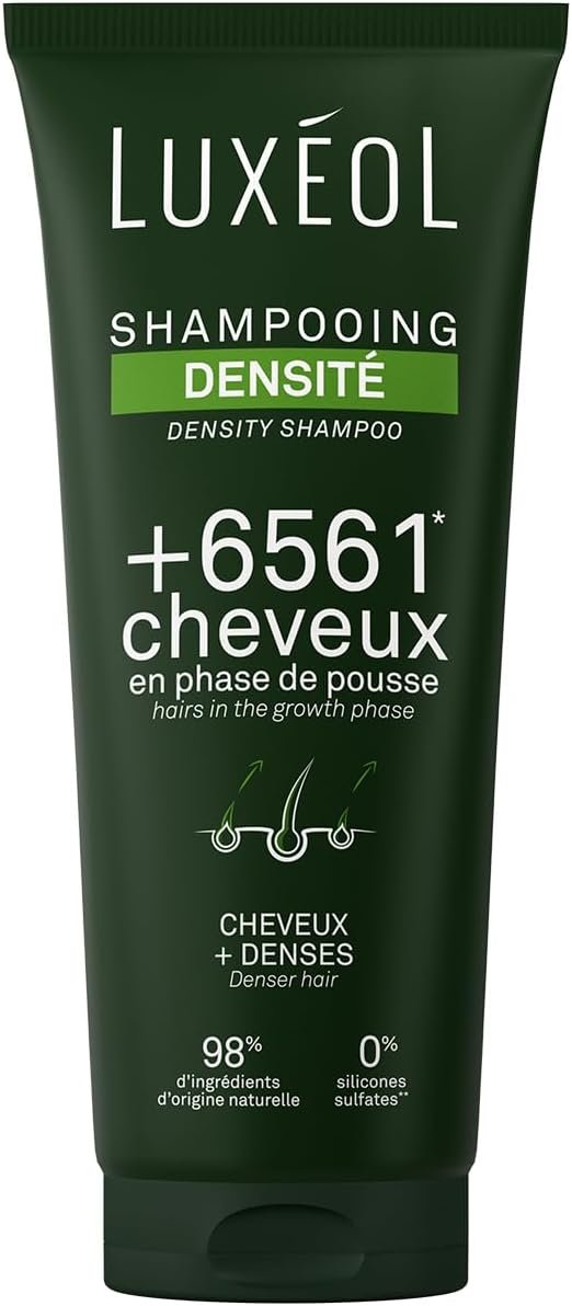 Shampooing Densité - +6561 Cheveux En Phase De Pousse* - Augmente La Densité Capillaire - 98% D'Ingrédients D'Origine Naturelle - Sans Silicones - Fabriqué en France - 200 ml