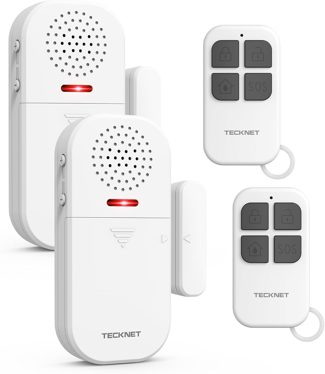 Alarme Maison sans Fil, Alarme Porte avec Télécommande, Détecteur Ouverture Porte 4 Modes 5 Niveaux Volume, 2 en 1 Alarme et Sonnette pour Maison, Boutique, Hôtel (2PCS)