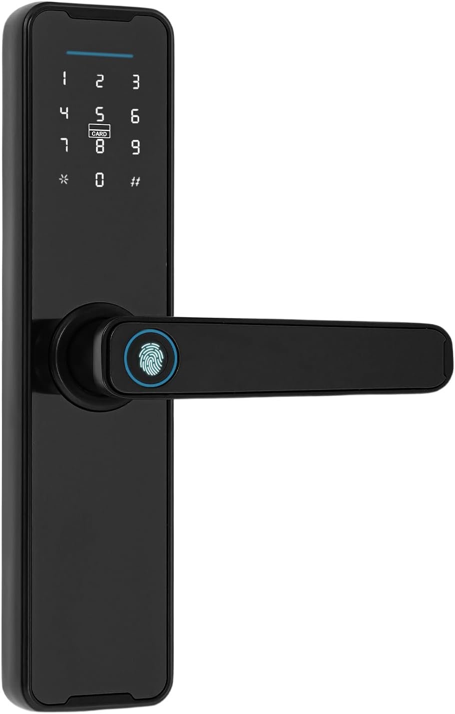 Serrure de porte intelligente, serrure à code d'empreintes digitales, serrure électronique intelligente avec clé, plusieurs options de déverrouillage pour appartements, hôtel