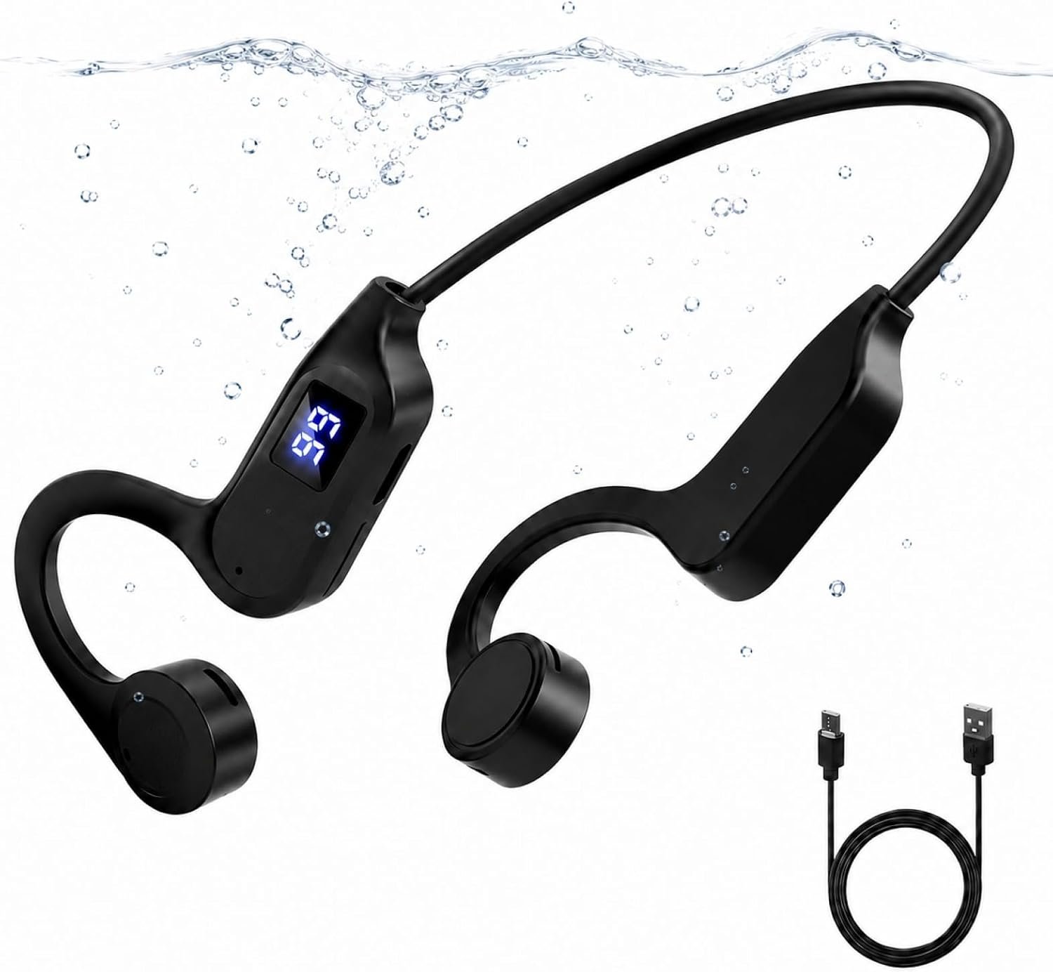 Casque Conduction Osseuse Écouteur Bluetooth sans Fil V6.0 HiFi Stéréo | avec HD Micro Open Ear Casque Lecteur MP3 Casque de Sport Étanche IPX5