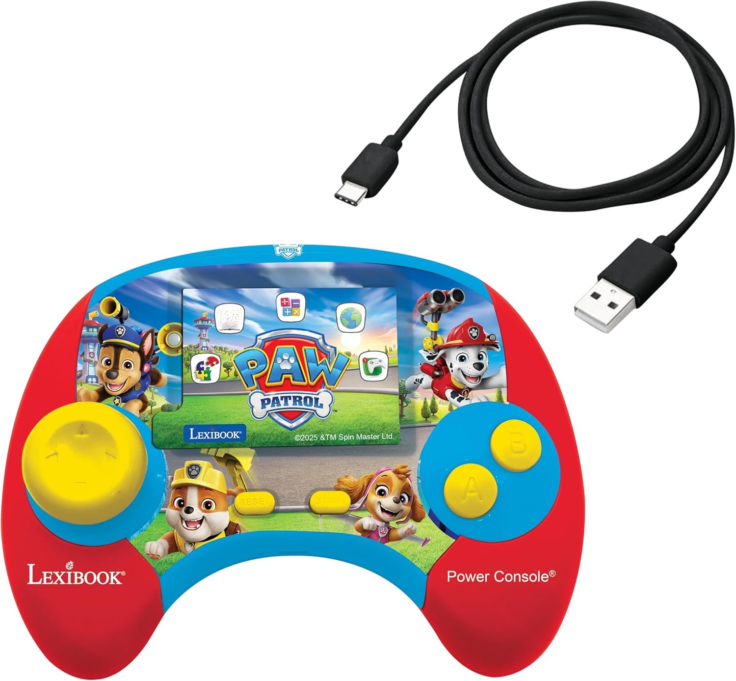 Lexibook, Power Console® La Pat' Patrouille - Console de Jeux éducative bilingue Français/Anglais avec 100 activités, JCG100PAi1LXB, 12 cm x 16.2 cm x 6 cm