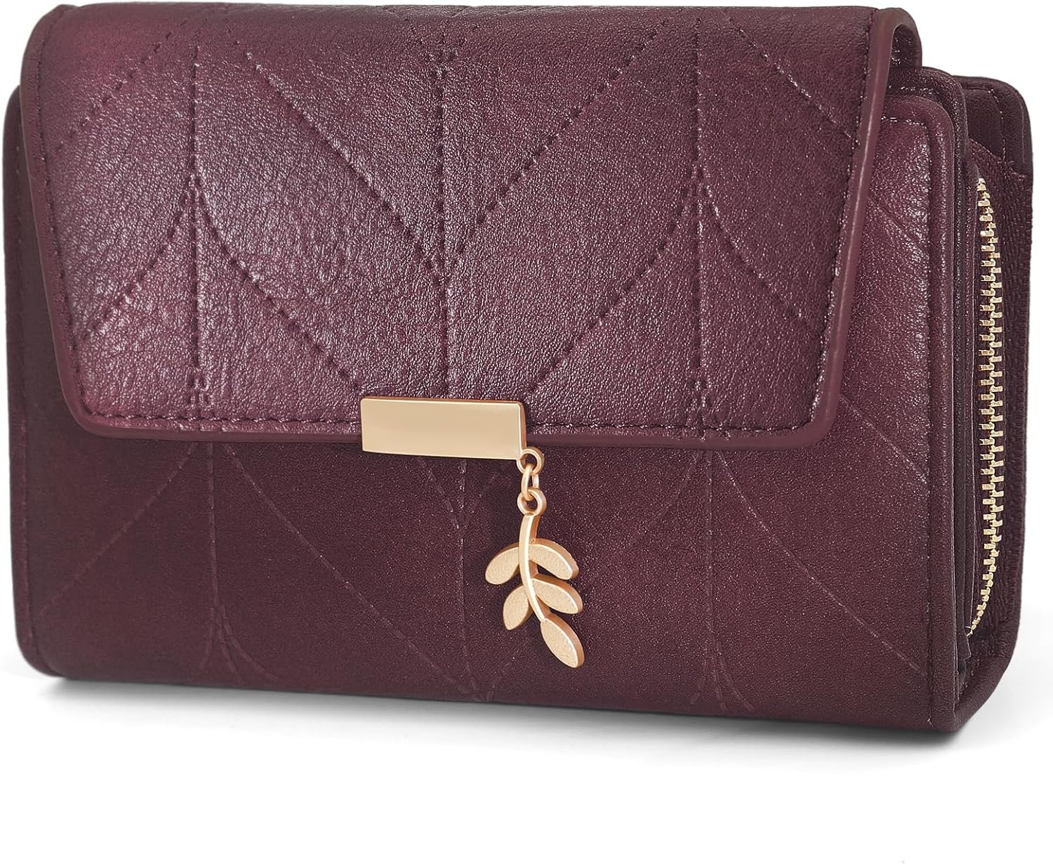 Porte Monnaie Femme en Cuir PU Rétro Petit Portefeuille Femme Blocage RFID Porte Feuille pour Femme, Portefeuilles avec 16 Emplacements Cartes et Fermeture éclair Poche à Monna