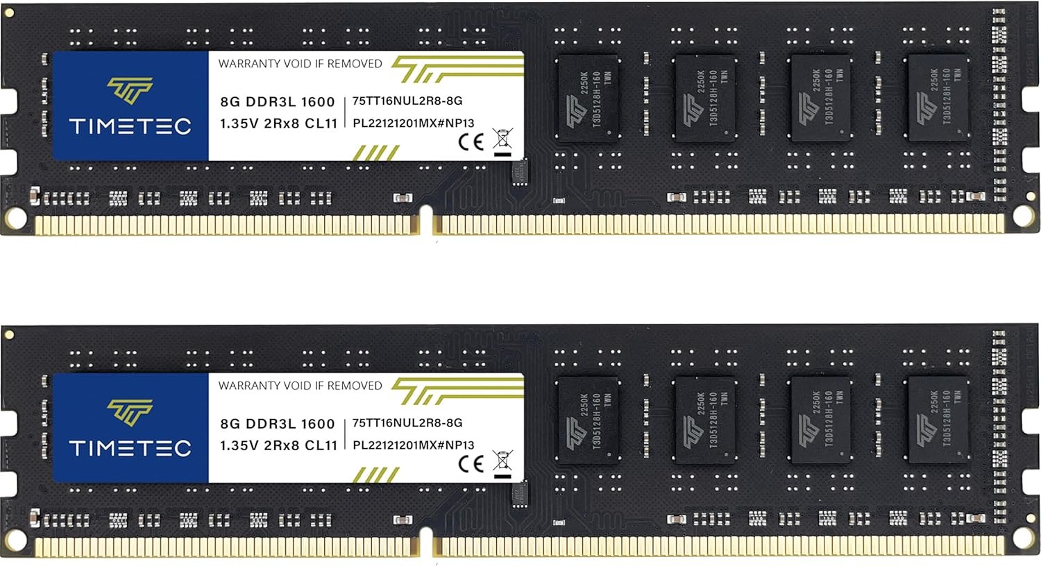 Premium 16 Go KIT (2x8Go) DDR3L/DDR3 1600MHz PC3L-12800/PC3-12800 Non-ECC sans Tampon 1.35V/1.5V CL11 2Rx8 Double Rang 240 Broches UDIMM Ordinateur de Bureau mémoire RAM Module Mise à Niveau