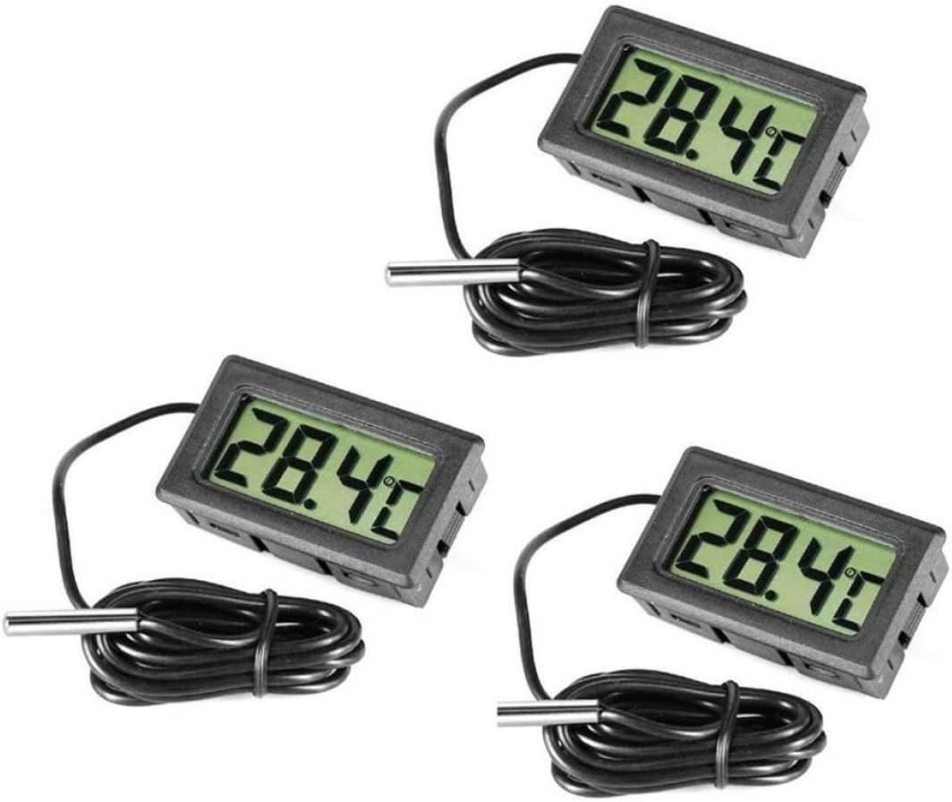 Thermomètre LCD Thermomètre numérique avec sonde externe 3 pièces Sonde de température Réfrigérateur Température Congélateur d'eau Numérique.