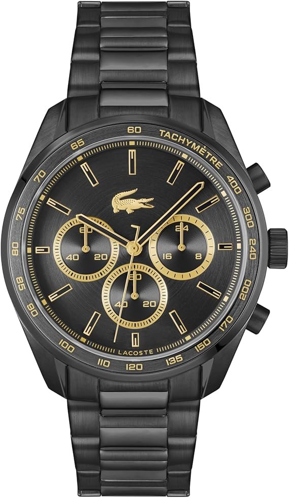 Lacoste Montre Chronographe à Quartz Collection Boston pour Homme avec Bracelet en Cuir ou en Acier Inoxydable en Maillons ou Maille