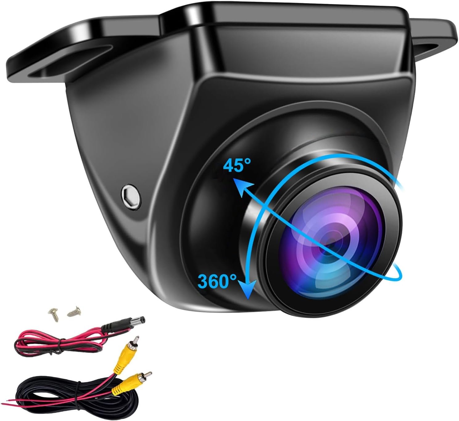 Caméra de recul Voiture 1080P AHD/CVBS, caméra de Vision Nocturne arrière caméra de stationnement pivotant à 360°, grand angle 170°, pour voitures, camionnettes et camions 12 V
