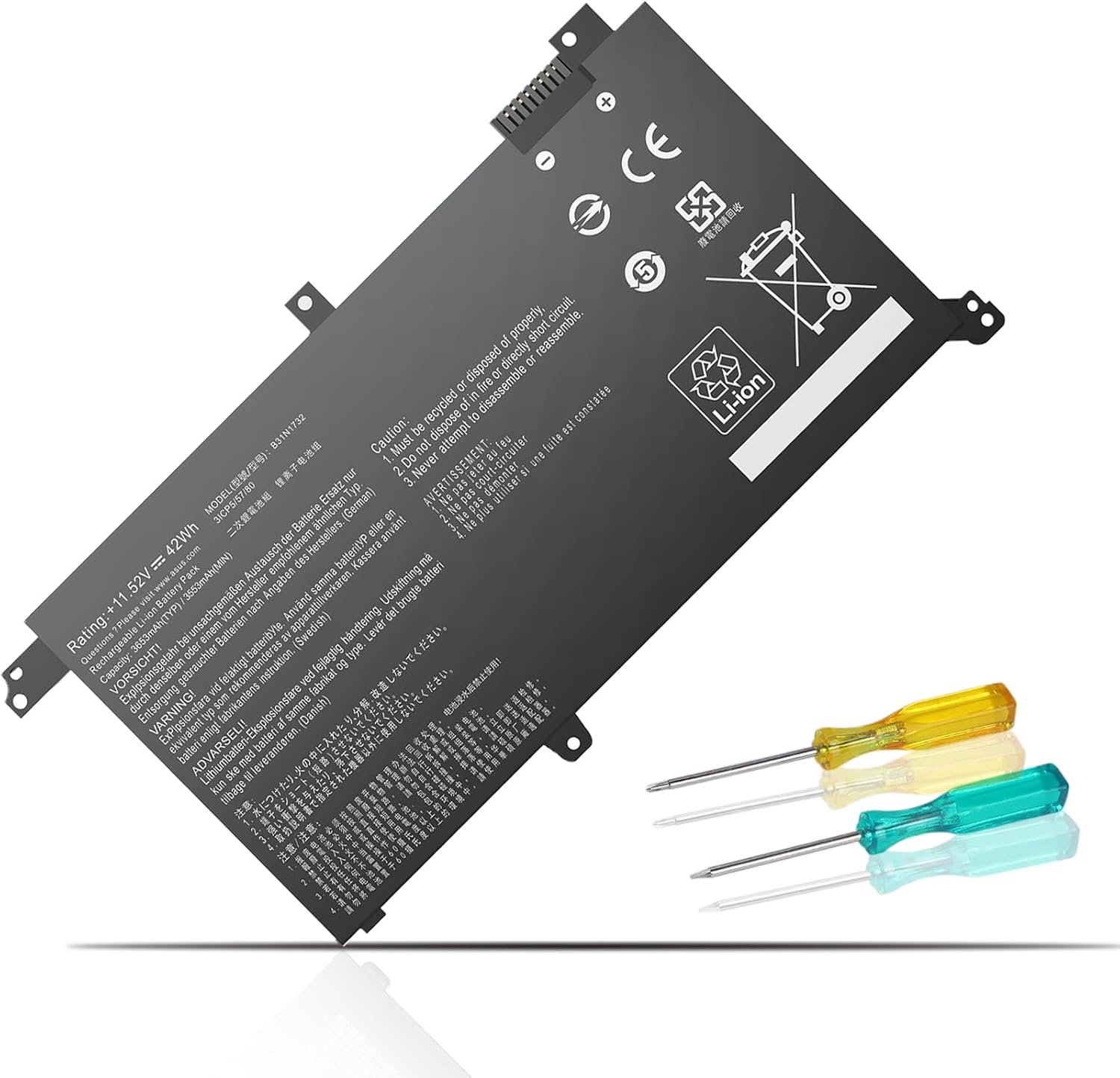 Batterie de remplacement B31N1732 pour ASUS VivoBook S14 S430F / S430FN – Compatible A571G, K571GT, X571G, X571GT-BQ274T, K430UF, K430FN, R430FN, R430FA, S4300UF, V430UF, F571GD et FX571GT